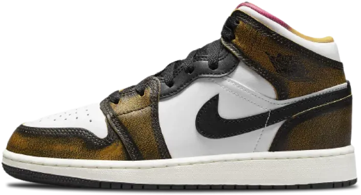 Air Jordan 1 Mid SE GS ORANGE WEAR-AWAY