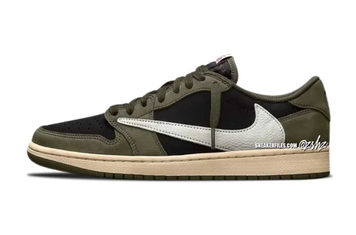 travis scott air jordan 1 low black olive og sp DM7866-002