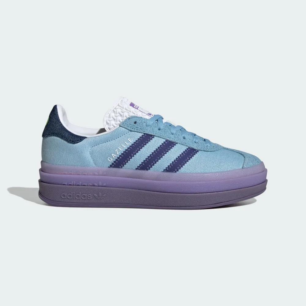 adidas gazelle silver green womens adidas Gazelle Bold Shoes - Women's - Purple / Wonder White / Gold main image 1
