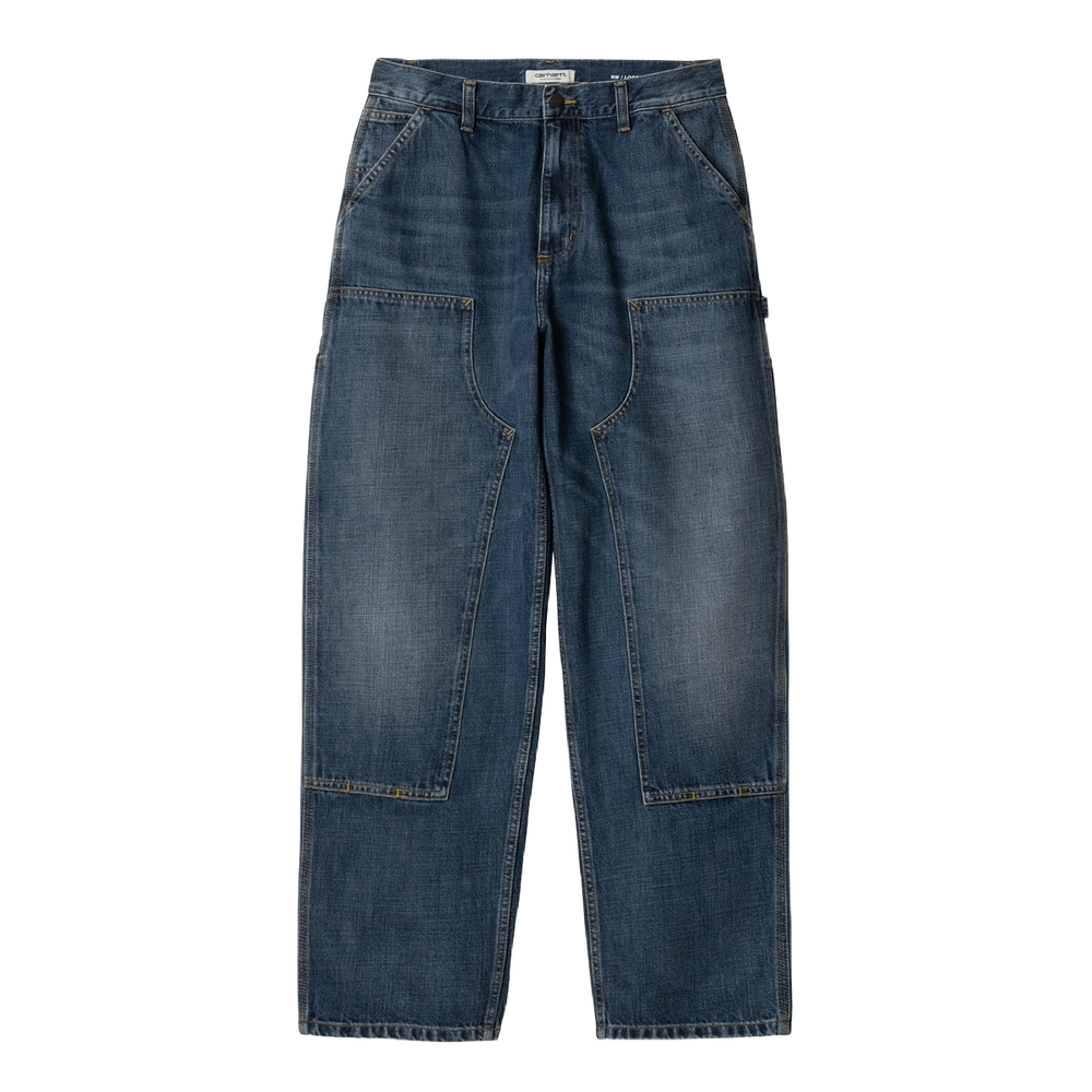 image de Carhartt WIP Brandon Double Knee Pant WMNS BLUE DARK USED WASH