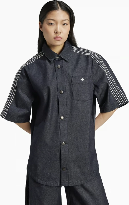 adidas Denim Short Sleeve Shirt WMNS BLUE