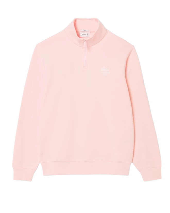 Lacoste High Neck Zip-Up Sweatshirt LIGHT PINK