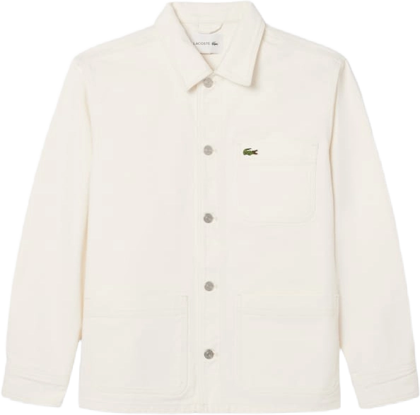 Lacoste Heavy Cotton Denim Overshirt Jacket WHITE