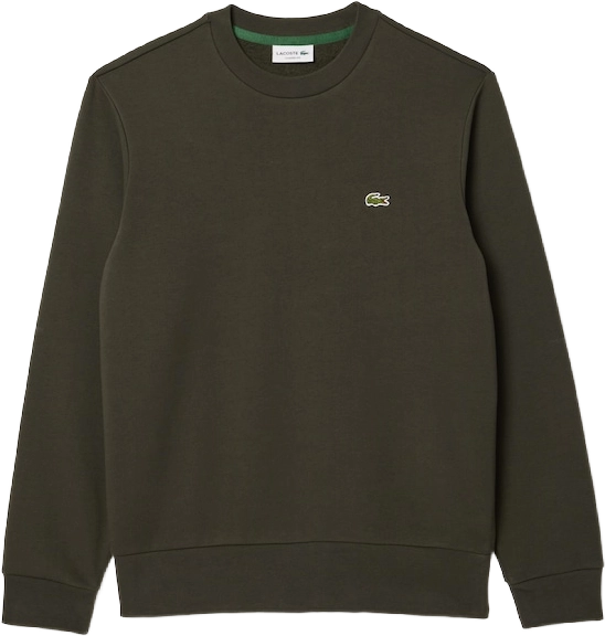Lacoste Fleece Crewneck Sweatshirt DARK KHAKI GREEN