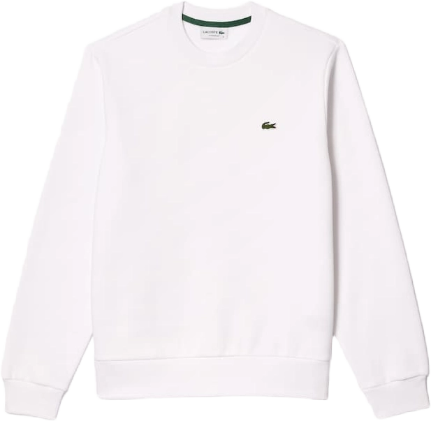 Lacoste Fleece Crewneck Sweatshirt WHITE