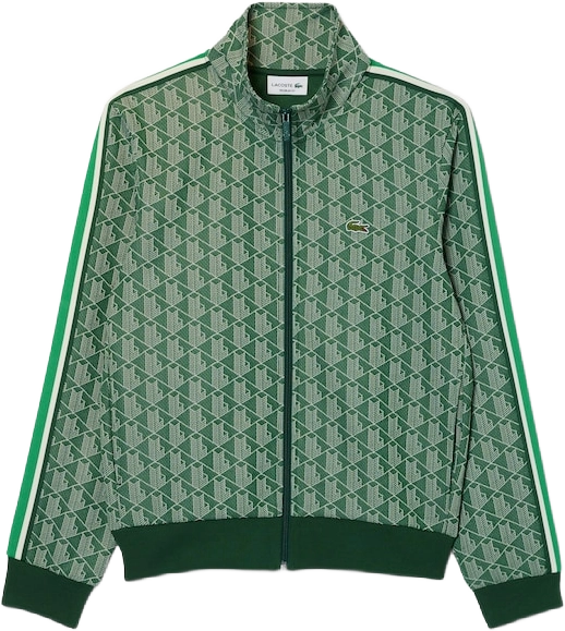 Lacoste Paris Zip-Up Jacquard Track Jacket GREEN
