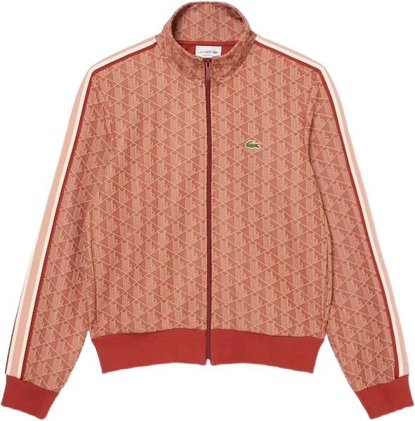 Lacoste Paris Zip-Up Jacquard Track Jacket BROWN