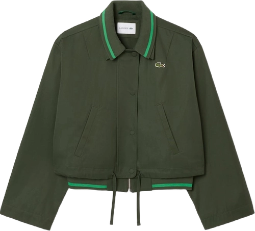 Lacoste Oversized Polo Collar Twill Jacket Green image