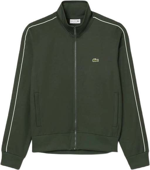 Lacoste Paris Piqué Zip Front Track Jacket BOTTLE GREEN