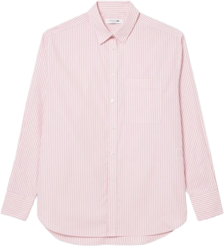 Lacoste Oversized Cotton Poplin Shirt Pink image
