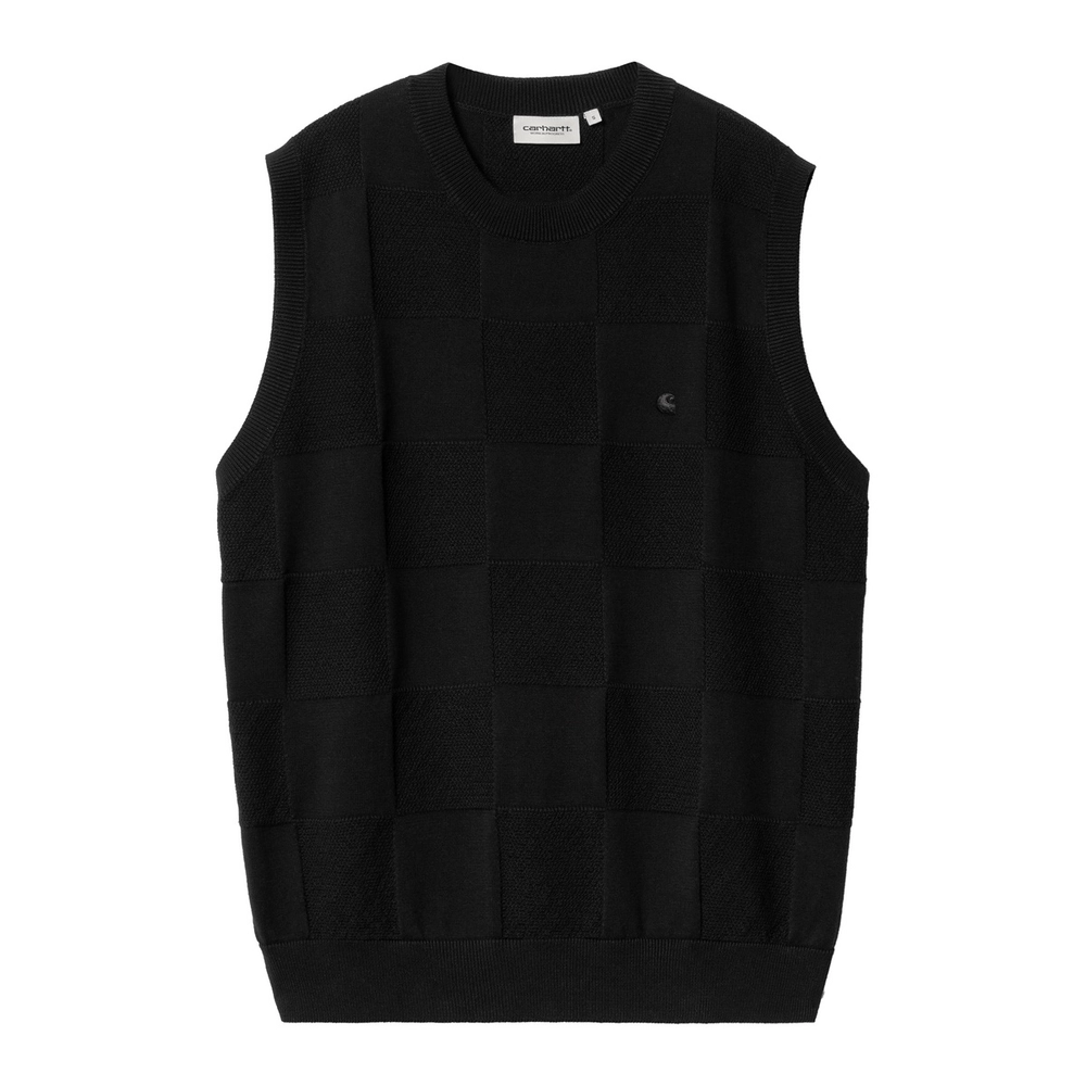 1F1F1F_Carhartt-WIP-Checker-Vest-Sweater-WMNS_BLACK_I03454489XX_img1