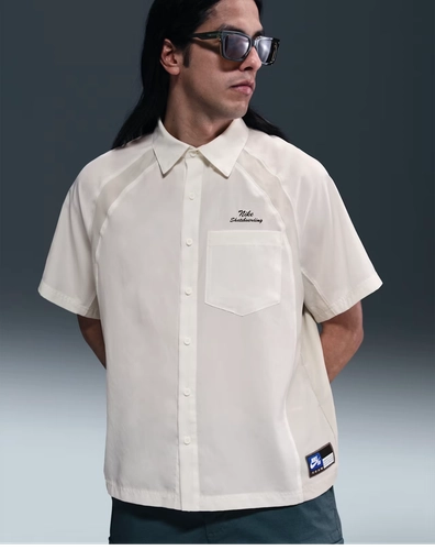 Nike Sb Dri Fit Woven Short Sleeve Bowler Shirt White Hj2958 133 image
