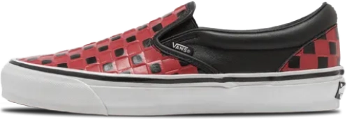 Vans OTW Classic Slip-On 98 Vibram LEATHER CHECK RACING RED