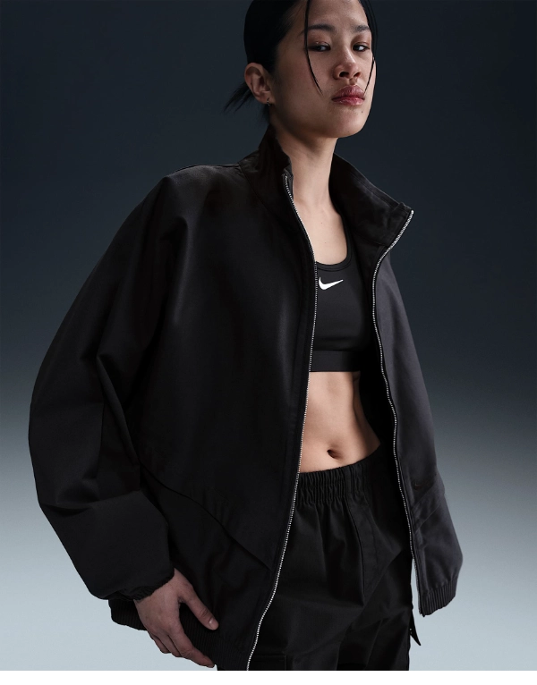 Nike Oversized Windrunner Twill Jacket WMNS BLACK