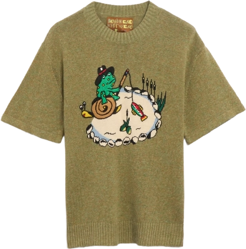 Brain Dead South2 West8 Ss Sweater Green Bdp24s190040 Moss image