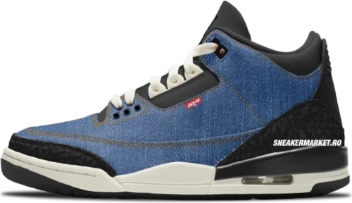 image de Levis Air Jordan 3 Denim Black Sail Ih7959 400