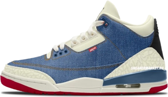 Levi’s x Air Jordan 3 DENIM SAIL GYM RED
