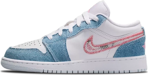 Air Jordan 1 Low Se Gs Denim Sequin Hq2001 400