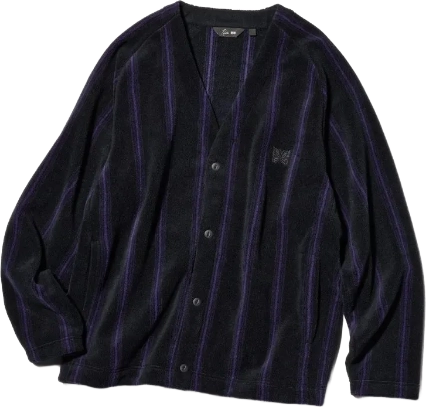 Needles x Uniqlo Fleece Cardigan Print BLACK