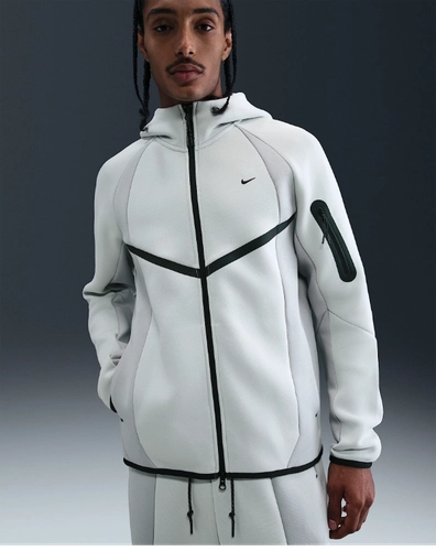 Nike Tech Colour Block Full Zip Fleece Windrunner Jacket Light Silver If1325 034 image