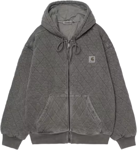 Carhartt Wip Hooded Vista Quilted Sweat Jacket Black Garment Dyed I03566589gd