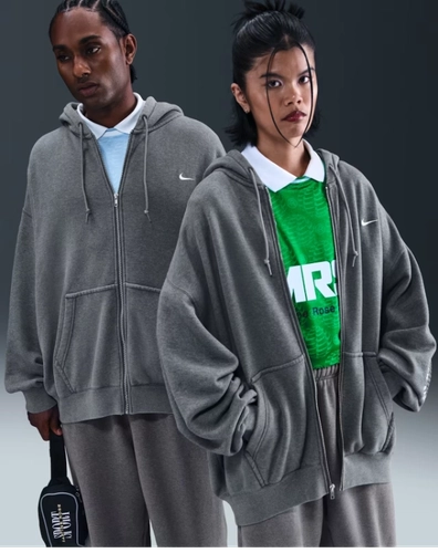 Image de Martine Rose Nike Full Zip Fleece Hoodie Grey Hm9025 422