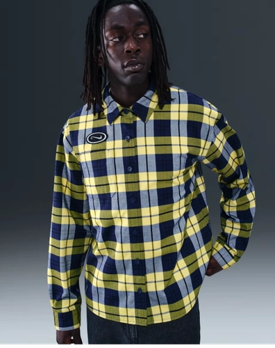 image de Eric Koston Nike Sb Skate Flannel Midnight Navy Yellow