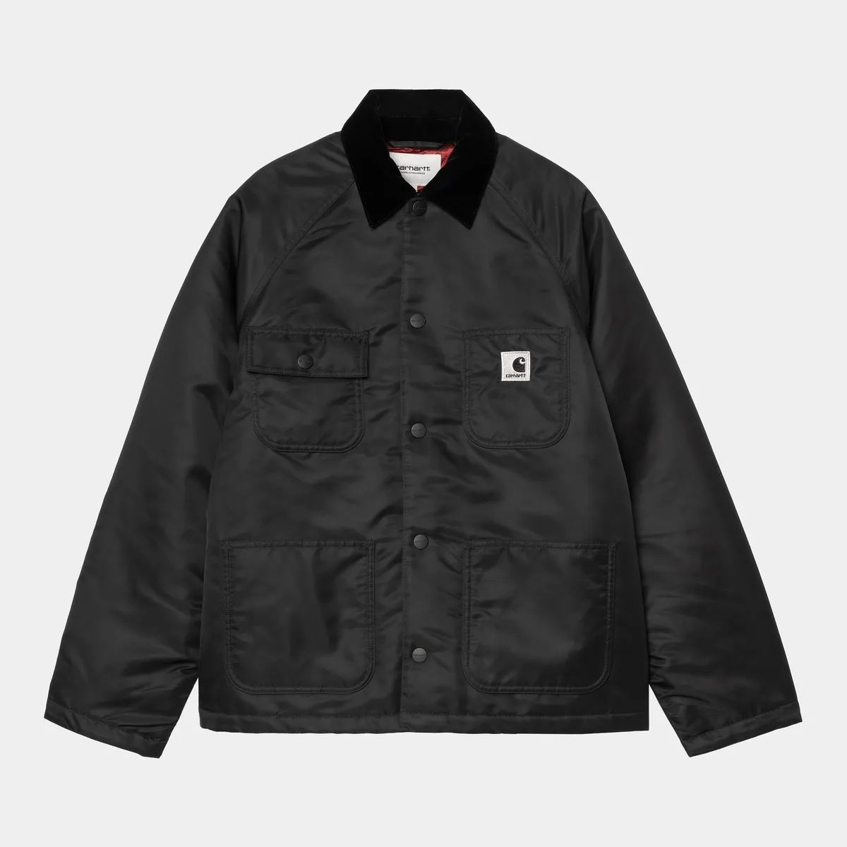 1F1F1F_Carhartt-WIP-Alumni-Chore-Coat-WMNS_BLACK-SCARLET_I03514931YXX_img1