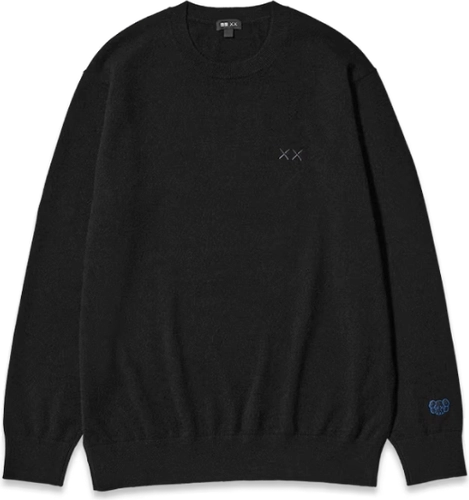 Image de Kaws Uniqlo 100 Cashmere Crewneck Black E485272 09