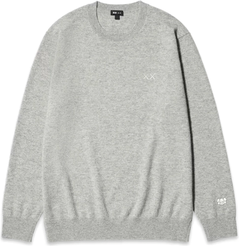 Image de Kaws Uniqlo 100 Cashmere Crewneck Grey E485272 03