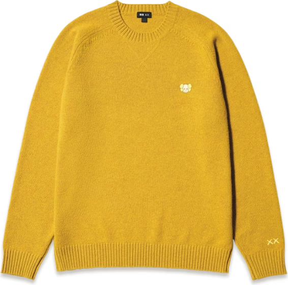 KAWS x Uniqlo 100% Lambswool Crewneck YELLOW