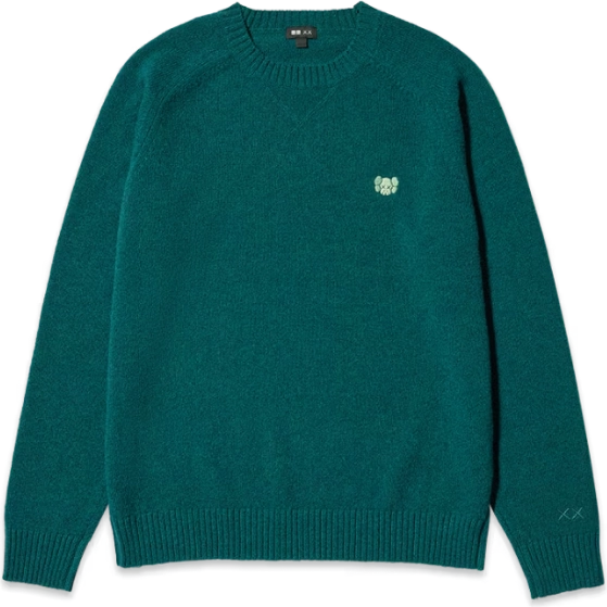 KAWS x Uniqlo 100% Lambswool Crewneck GREEn