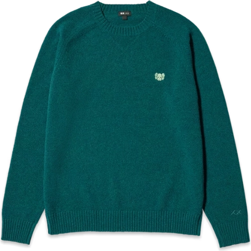 Image de Kaws Uniqlo 100 Lambswool Crewneck Green E485271 55