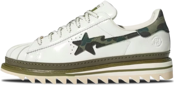 CLOT x BAPE x adidas Superstar GREEN CAMO