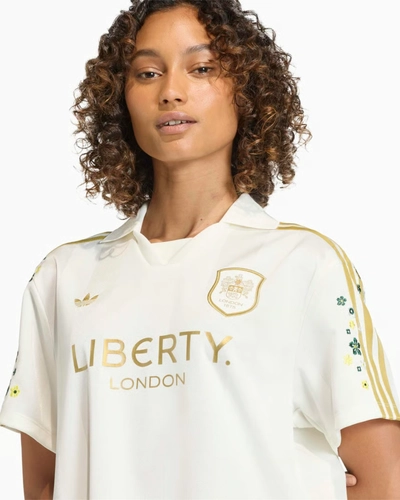 Liberty London Adidas Logo Relaxed Jersey T Shirt Wmns White Kf3309 image