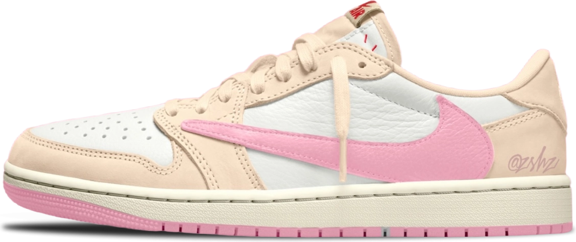 Travis Scott Pink Air Jordan 1 Low Shy Pink - Vue principale