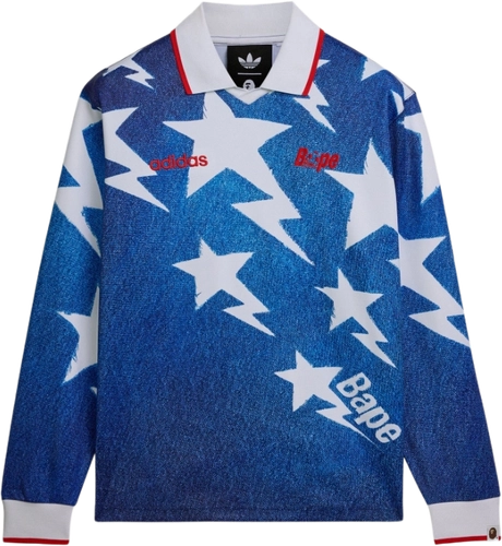 Bape Adidas Star Longsleeve Jersey Blue Kf4913 image