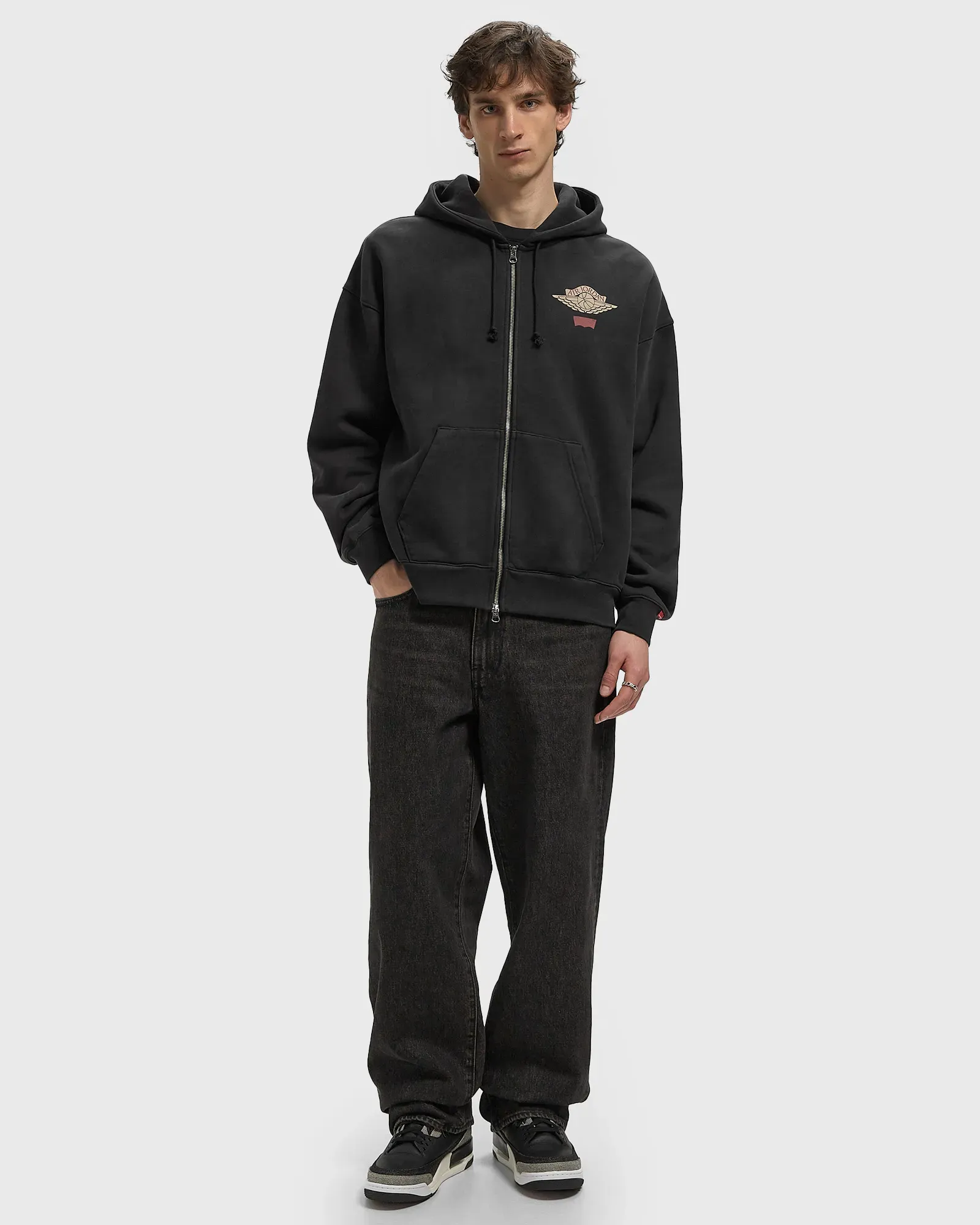 Jordan LEVI'S levis リーバイス　L パーカー　Hoodie JORDAN BRAND x Levis HOODIE BLACK ジョーダン ブランド x リーバイス