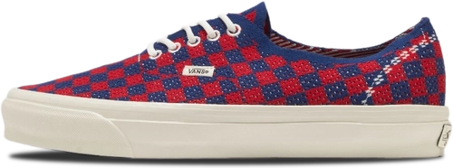 Vans Lx Authentic 44 Red Blue Checkerboard Vn000ejcrdb1 image