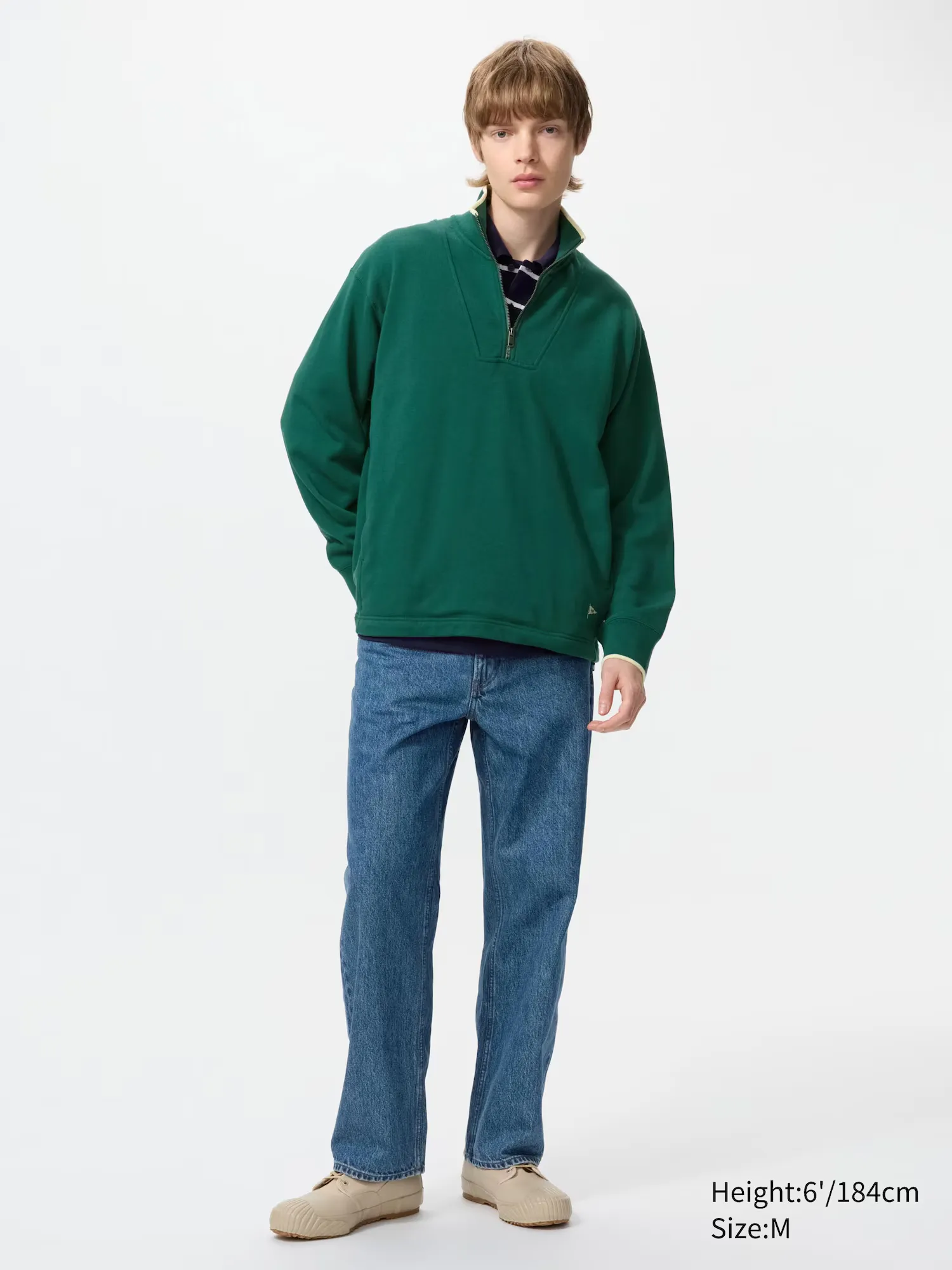 17635A_JW-Anderson-x-Uniqlo-Sweat-Half-Zip-Pullover_GREEN_E484204-55_img1