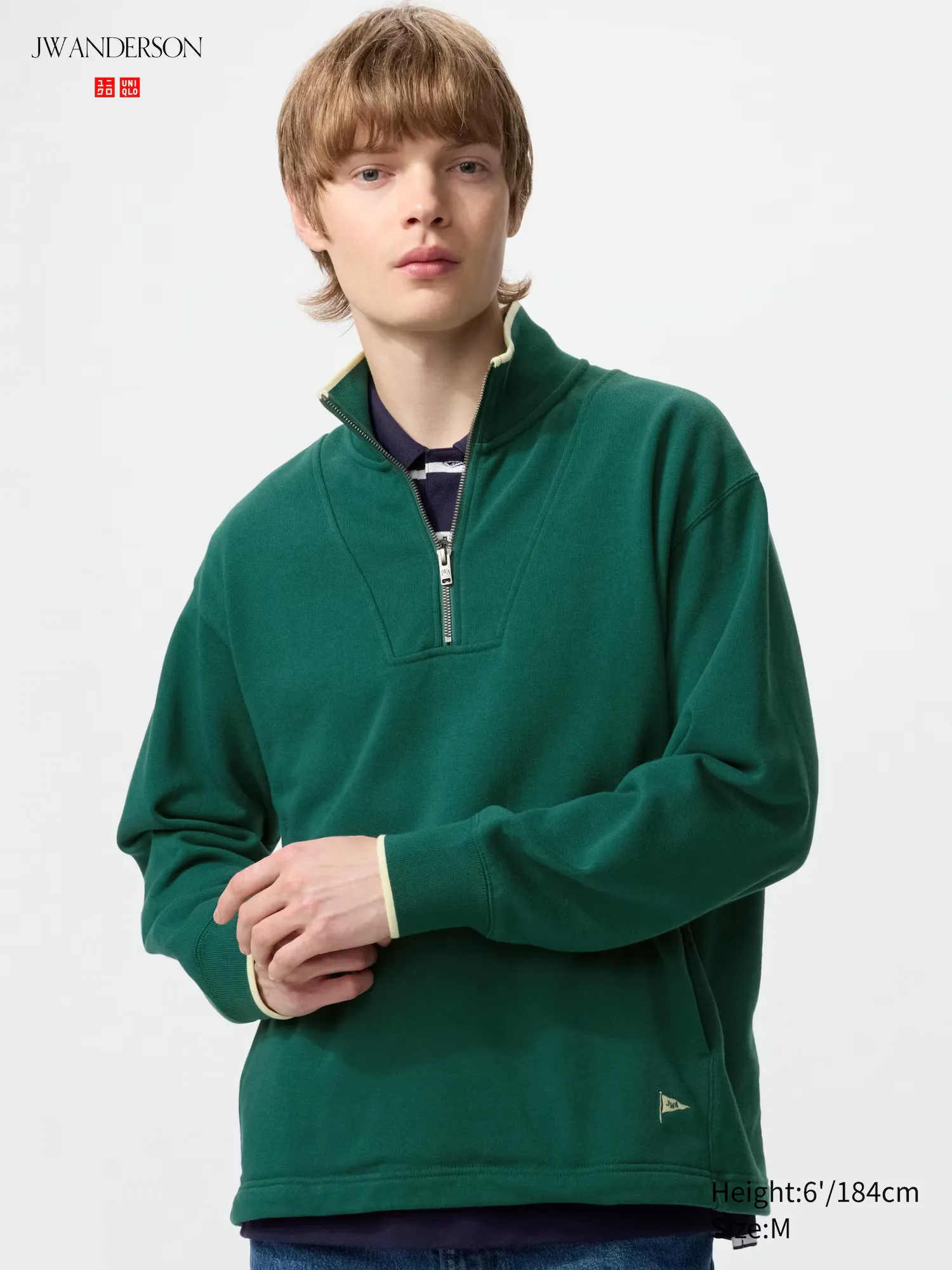 17635A_JW-Anderson-x-Uniqlo-Sweat-Half-Zip-Pullover_GREEN_E484204-55_img0