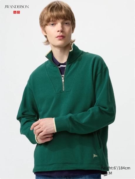 RYKEY John Andersen スウェット サイズM BULLISH JW Anderson x Uniqlo Sweat Half-Zip Pullover 