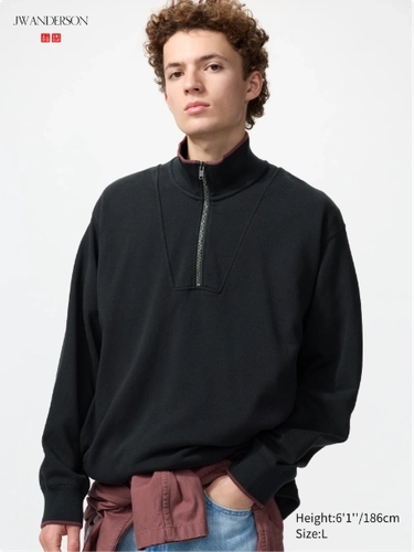 Jw Anderson Uniqlo Sweat Half Zip Pullover Black E484204 09 image