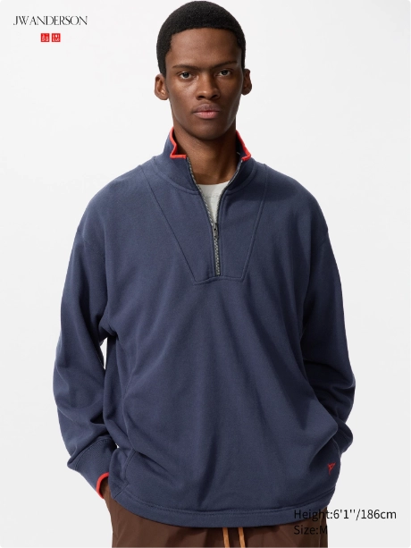 JW Anderson x Uniqlo Sweat Half-Zip Pullover NAVY