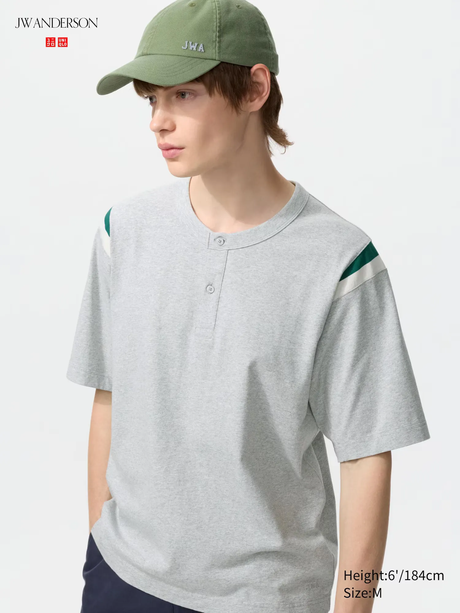 JW Anderson x Uniqlo Oversized Henley Neck T-Shirt 