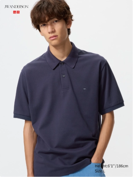 JW Anderson x Uniqlo Polo Shirt Patterned NAVY
