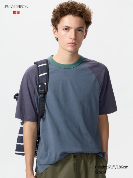 JW Anderson x Uniqlo Oversized Raglan T-Shirt BLUE