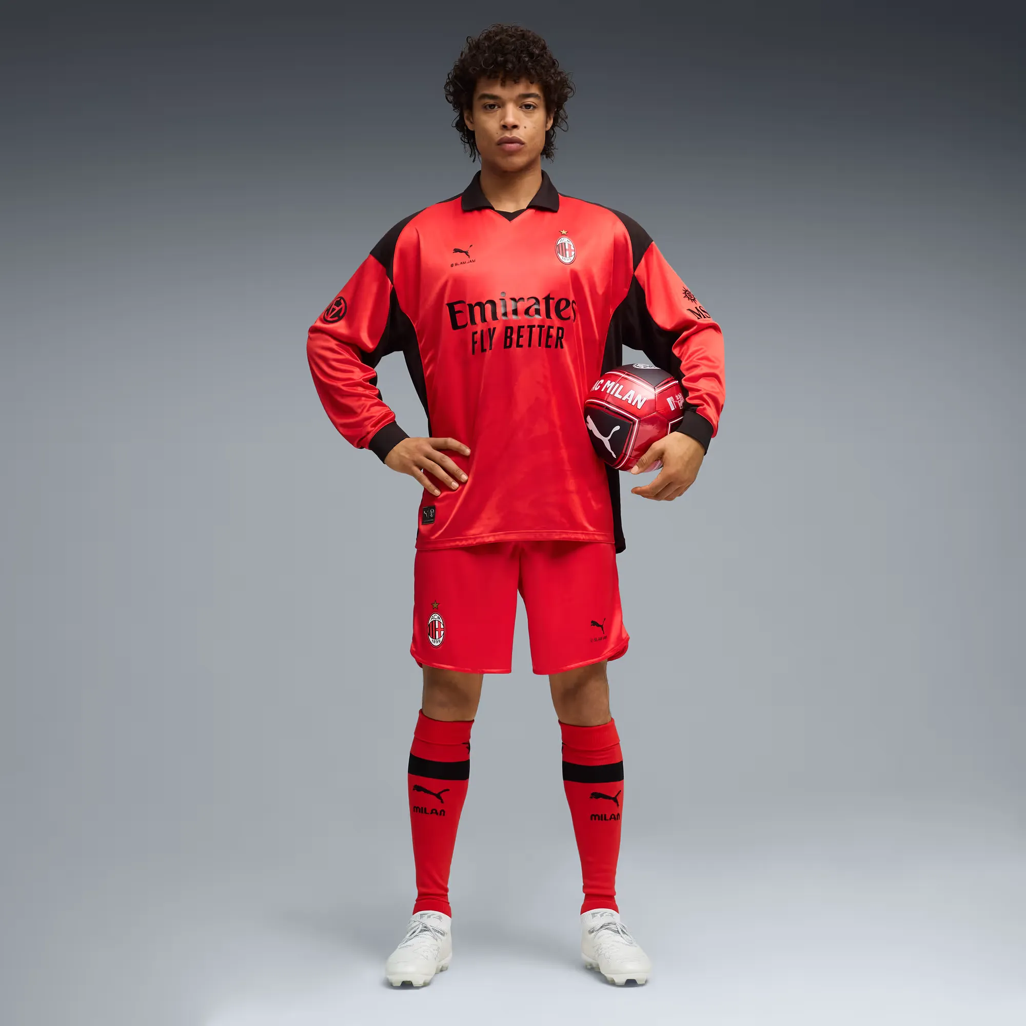 Slam Jam x Puma AC Milan Long Sleeve Jersey 