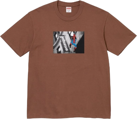 Vanson Leathers x Spider-Man x Supreme T-shirt BROWN