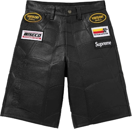 Vanson Leathers x Spider-Man x Supreme Short BLACK